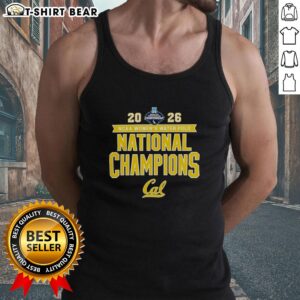 Alt Text: Cal Golden Bears victory tank top celebrating 2026 NCAA Women's Water Polo National Champs.