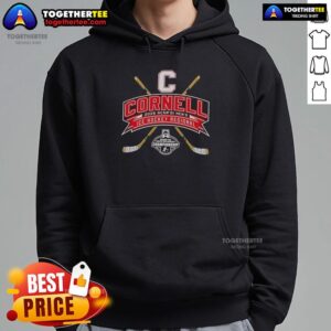 Nice Cornell Big Red 2026 NCAA Division I Men's Ice Hockey Regional Hoodie in red with team logo displayed prominently.