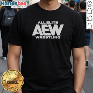 Official All Elite Wrestling Logo 2026 T-Shirt featuring bold AEW branding on a stylish black background.