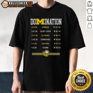 Alt Text: Top Michigan Wolverines Men's Basketball Champions 2025-2026 Dominance T-Shirt featuring bold team graphics.