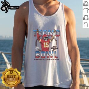 Good Tecmo Bowl X Topps Chrome Chiefs Patrick Mahomes tank top featuring vibrant graphics and team colors.
