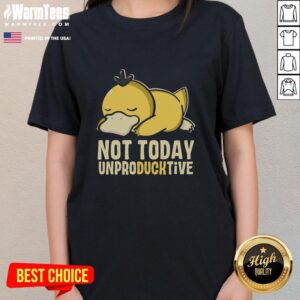Alt Text: Cute Psyduck graphic on a 'Not Today' unproductive ladies tee, perfect for casual Pokmon fans.