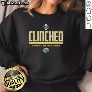 Alt Text: Georgia Swarm logo sweatshirt celebrating NLL 2026 playoffs clinch, perfect for fans and supporters.