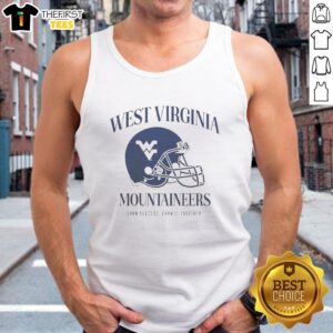 Pretty West Virginia Mountaineers 'Earn It Together' tank top featuring team colors and logo, perfect for fans.