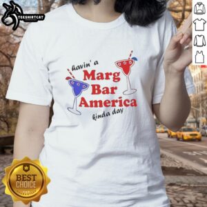 Premium 'Having A Marg Bar America Kinda Day' Ladies Tee featuring vibrant design for summer vibes and casual outings.