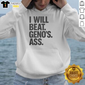 Premium I Will Beat Genos Ass Hoodie featuring bold graphic design and comfortable fit for anime fans.