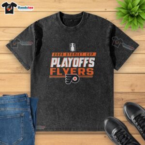 Premium Philadelphia Flyers NHL 2026 Stanley Cup Playoffs washed t-shirt featuring team logo and vintage style.