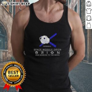 Top Artemis II Space Module Orion 2026 mission to the Moon tank top featuring a vibrant design of the lunar mission.
