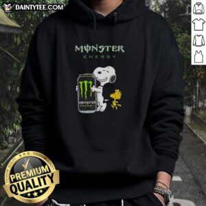 Snoopy and Woodstock X Monster Energy hoodie featuring vibrant graphics and a stylish design for fans.
