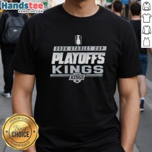 Premium Los Angeles Kings NHL 2026 Stanley Cup Playoffs T-Shirt featuring team logo and playoff graphics.