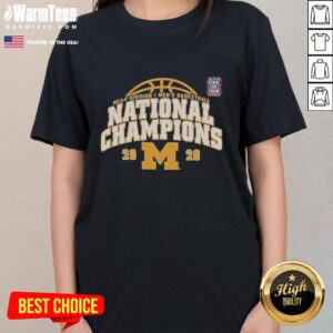 Vintage ladies tee featuring the Michigan Wolverines NCAA Division I Men's Basketball National Champions Final Four logo.