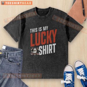 Anaheim Ducks lucky washed t-shirt featuring vibrant team colors and logo, perfect for game day wear.