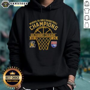 Awesome Goldsboro Cougars NCHSAA 3A Girls Basketball Champions hoodie featuring team logo and championship design.