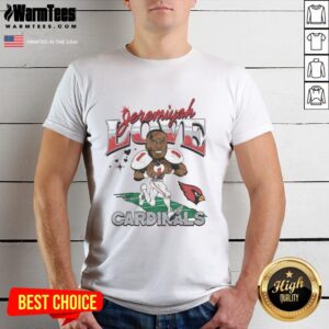 Awesome Arizona Cardinals Jeremiyah Love T-Shirt featuring vibrant team colors and logo, perfect for fans and collectors.