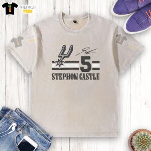 Top Spurs Stephon Castle Signature Jersey T-Shirt - Image 6