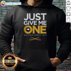 Awesome hoodie reading 'Just Give Me One Hockey' celebrates fan passion since 1970. Perfect for hockey enthusiasts!
