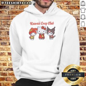 Alt Text: Cute Hello Kitty and Friends Big Kids Kawaii Cozy Club Hoodie featuring vibrant colors and playful designs for children.