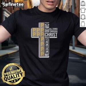 Official Pittsburgh Pirates baseball t-shirt with 'I Can Do All Things Through Christ Who Strengthens Me' design.