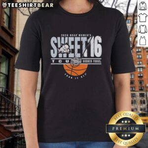 Top TCU Horned Frogs NCAA Women's Sweet 16 2026 Men's March Madness ladies tee featuring team colors and logo.