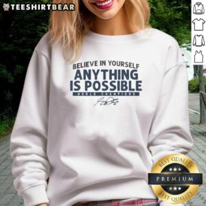 Alt Text: Awesome Sam Darnold Anything Is Possible sweatshirt featuring bold lettering and a stylish design for fans.