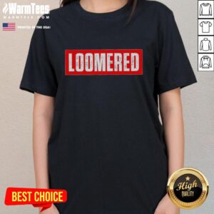 Original Loomered logo on a stylish ladies tee, showcasing vibrant colors and a modern design for fashion enthusiasts.