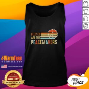 Premium 'Blessed Are The Peacemakers' tank top featuring a stylish design, perfect for casual wear and spreading positivity.