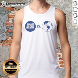 Awesome Giants Nation Show with Bobby Skinner featuring Earth tank top design, showcasing fan enthusiasm and team spirit.