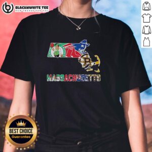 Good Massachusetts sports teams graphic on a women's tee, perfect for fans celebrating local sports pride.