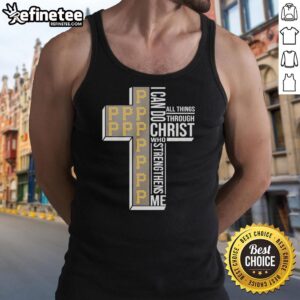 Official Pittsburgh Pirates baseball tank top featuring 'I Can Do All Things Through Christ' motivational quote.