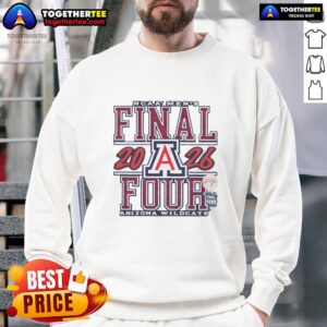 Alt Text: Official 2026 NCAA Men's Final Four Arizona Wildcats basketball graphic sweatshirt featuring team colors and logo.