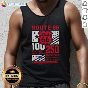 Original New England Patriots Route 66 Centennial tank top for the 100th anniversary 1926-2026 and America's 250th.