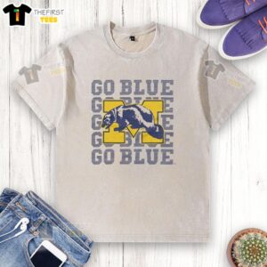Stylish Nice Go Blue Repeat Washed T-Shirt featuring a vibrant blue design, perfect for casual wear and game day spirit.