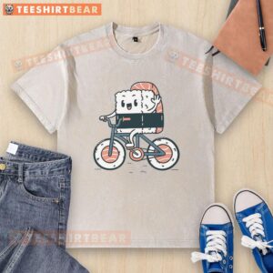 Good Sushi Bicycle washed t-shirt featuring a colorful sushi design and bicycle graphic on a casual tee.