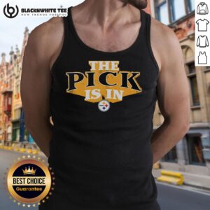Alt Text: Top Pittsburgh Steelers pick is in tank top featuring team logo, perfect for game day and fan apparel.