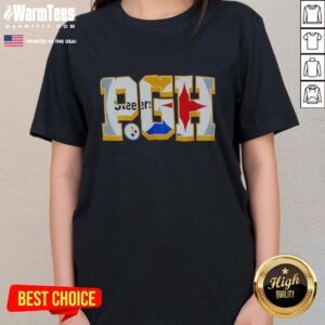 Awesome Pittsburgh Steelers NFL graphic ladies tee featuring bold team colors and logo, perfect for fans.