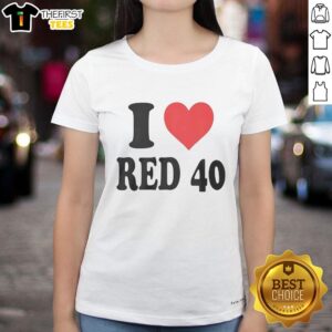 Stylish Nice I Love Red 40 Ladies Tee featuring a vibrant red color and trendy design, perfect for casual wear.