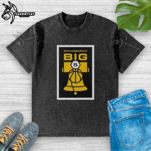 Official Philadelphia Big 5 Basketball washed t-shirt featuring team logos and a stylish, comfortable design.