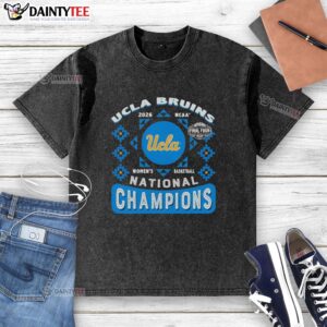Official UCLA Bruins NCAA Women's Basketball 2026 Final Four National Champions washed t-shirt in blue color.