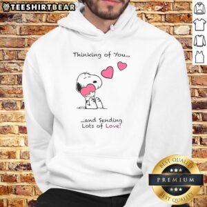 Cute Thinking of You and Sending Lots of Love Hoodie in pastel colors, perfect for cozy gifts and warm sentiments.