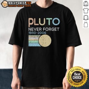 Awesome Retro Pluto Never Forget 1930 2006 T-Shirt featuring vintage design celebrating Pluto's planet status.