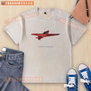 Alt Text: Nice Repeat Please Polish Heritage Flight Exclusive Washed T-Shirt in soft fabric, showcasing a stylish design.
