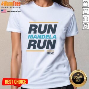 Official Run Mandela Run ladies tee featuring vibrant design and comfortable fit for active women participating in events.