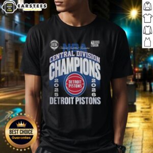 Alt Text: Nice Detroit Pistons Black 2026 Central Division Champions Locker Room T-Shirt featuring team logo and championship design.
