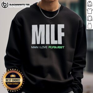 Cozy Nice Milf Man I Love Flyquest sweatshirt in vibrant colors, perfect for casual wear and gaming enthusiasts.