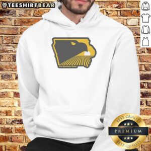 Premium Iowa hoodie featuring 'The Hawkeye State' design, perfect for showcasing your Iowa pride and style.