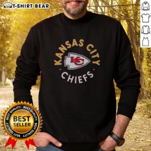 Cozy Top Kansas City Chiefs circle sweatshirt featuring vibrant team colors and logo, perfect for fans on game day.