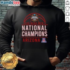 Original Arizona Wildcats 2026 NCAA Men's Basketball National Champions hoodie in navy blue, showcasing team pride.