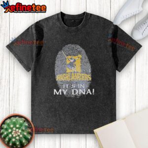 Alt Text: Original Highlanders Rugby Club 2026 It's In My DNA finger print graphic on a washed t-shirt, showcasing team spirit.