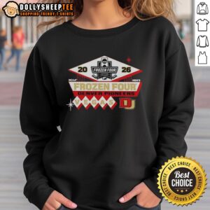 Official Denver Pioneers Men's Hockey 2026 NCAA Frozen Four Vegas Logo Sweatshirt, showcasing team pride and event details.