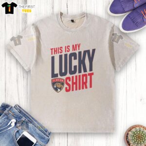 Official Florida Panthers This Is My Lucky Washed T-Shirt featuring team logo and vintage design, perfect for fans.